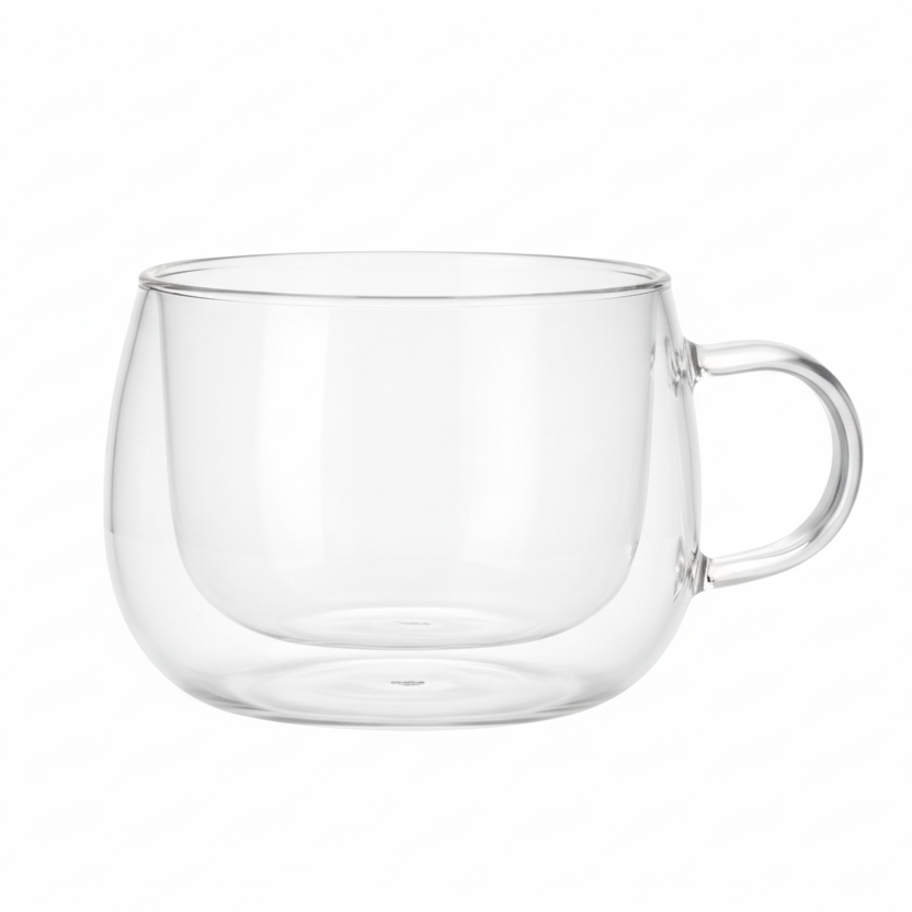 Tasse en Verre Borosilicate avec Anse 150mL à 350mL – Élégance & Résistance | L’Art du Bar