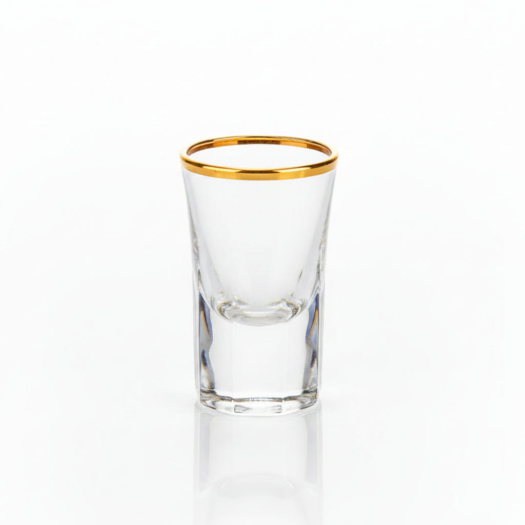 Lot de 6 Verres à Shot Premium 15mL avec Détails Dorés – Élégance Festive | L’Art du Bar