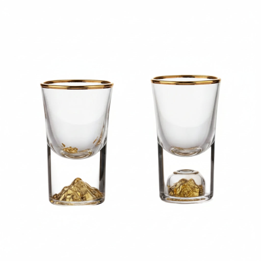 Lot de 6 Verres à Shot Deluxe 15mL avec Finitions Dorées – Collection Luxe | L’Art du Bar