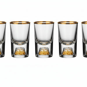 Lot de 6 Verres à Shot Deluxe 15mL avec Finitions Dorées – Collection Luxe | L’Art du Bar
