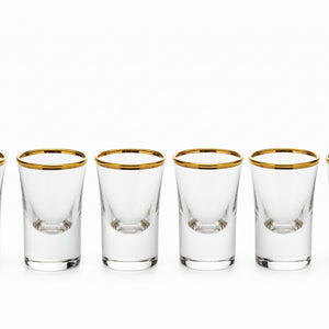 Lot de 6 Verres à Shot Premium 15mL avec Détails Dorés – Élégance Festive | L’Art du Bar