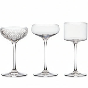 Verre à Cocktail à Pied en Verre Soufflé 125mL à 240mL – Élégance Cristalline pour Bar & Mixologie | L’Art du Bar